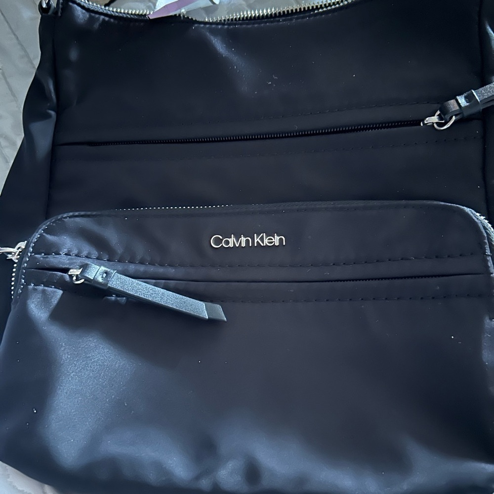 Calvin Klein Black Nylon Messenger Crossbody Bag